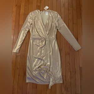 ESQUALO Shimmering Gold Dress